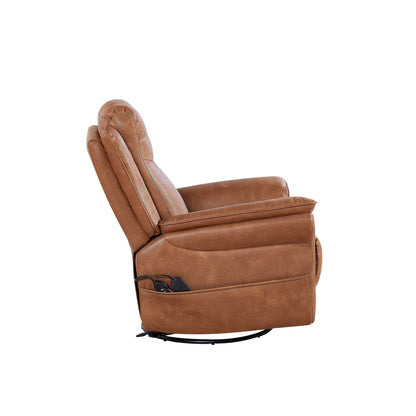 Motor Power Swivel Recliner - 240° Rotation with 8-Point Vibration Massage, Adjustable Lumbar Heat