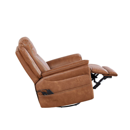 Motor Power Swivel Recliner Chair with 8?Point Massage & Heat