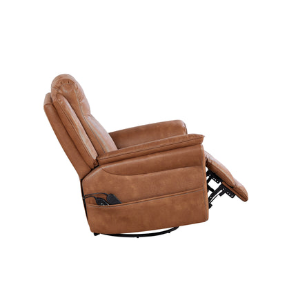 Motor Power Swivel Recliner Chair with 8?Point Massage & Heat