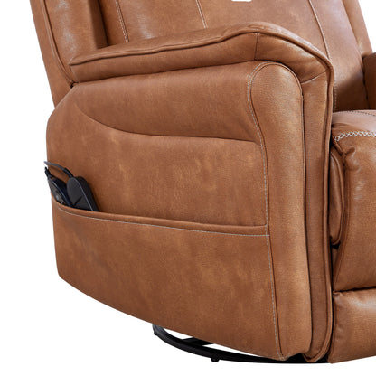 Motor Power Swivel Recliner Chair with 8?Point Massage & Heat