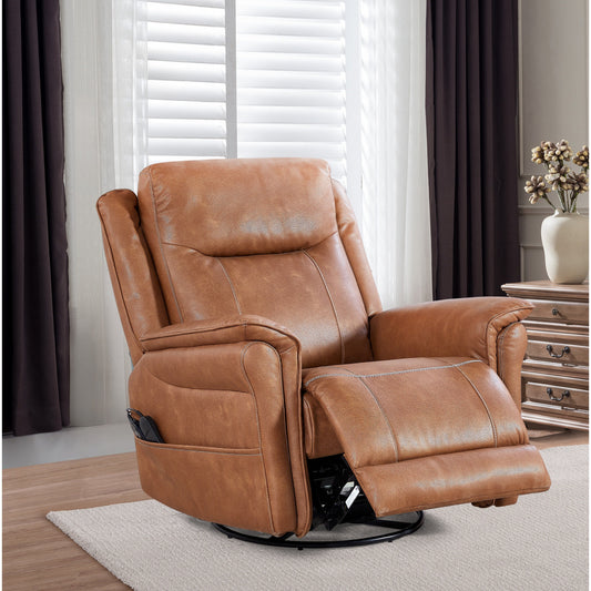 Motor Power Swivel Recliner Chair with 8?Point Massage & Heat