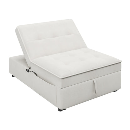 Multi-Function 72.5 4-in-1 Linen Ottoman Sofa Bed with Storage Pocket and USB Port for Living Room