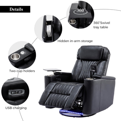 Multifunctional 270Â° Swivel Home Theater Power Recliner