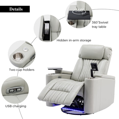 Multifunctional 270Â° Swivel Home Theater Power Recliner