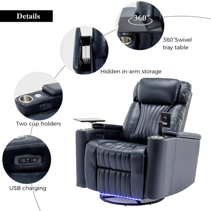 Multifunctional 270Â° Swivel Home Theater Power Recliner
