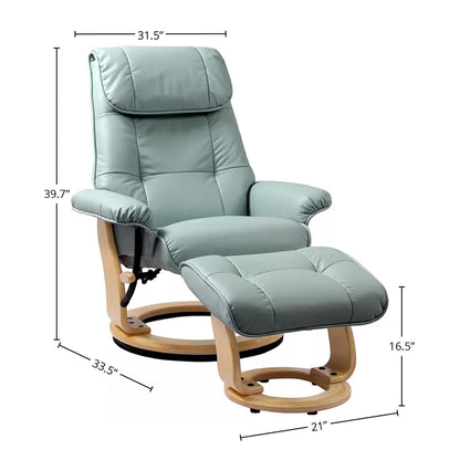 Muscat 360 Leather Swivel Recliner with Ottoman