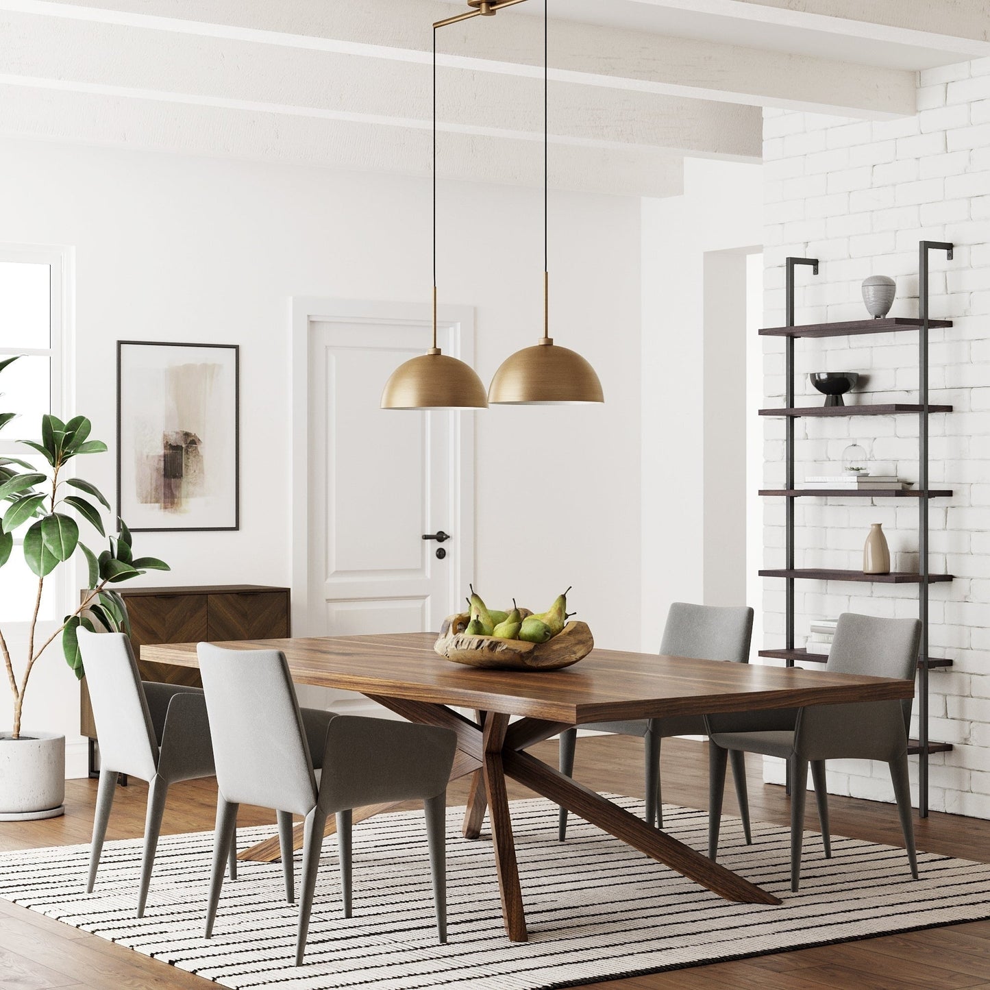 Nathan James Percy Modern 2-Light Pendant Island Light Fixture, Hanging Lights with Metal Shade and Adjustable Cord