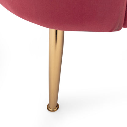 Natural 76.25 Velvet Channel Stitching 3-seater Sofa with Metal Legs for Living Room
