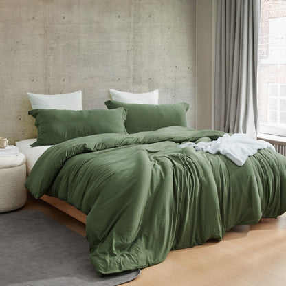 Natural Loft King Solid Duvet Cover Set