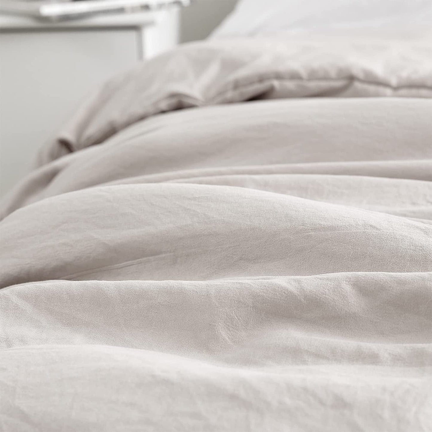 Natural Loft King Solid Duvet Cover Set