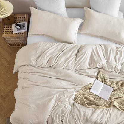 Natural Loft King Solid Duvet Cover Set