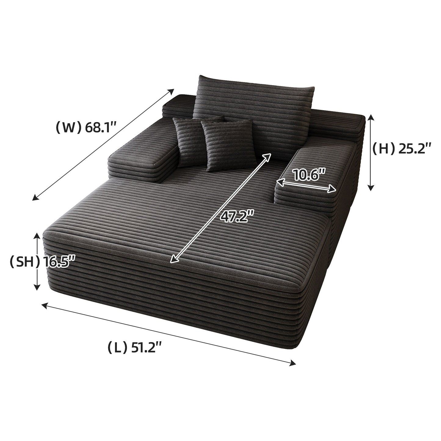 Nebula Oversized Upholstered Sofa Bed, Upholstered Sleeper Cloud Sofas Couches for Cozy Reading and Relaxation