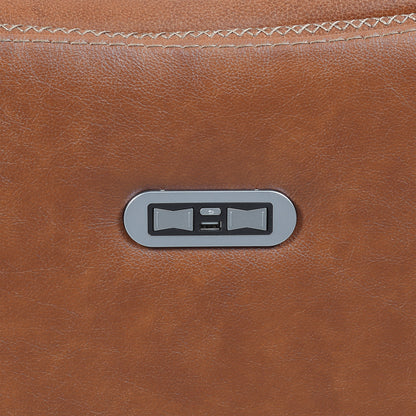 Steve Silver Newport Power Top Grain Leather Reclining Sofa
