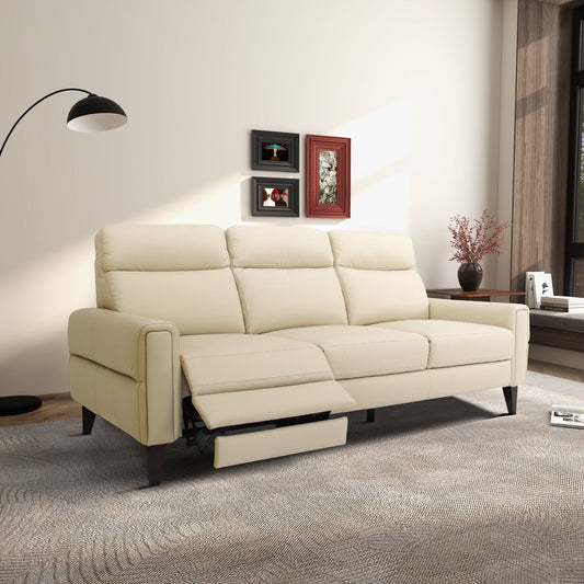 Nimbus Mid-Century Modern Tight Back Genuine Leather Incliner Sofa