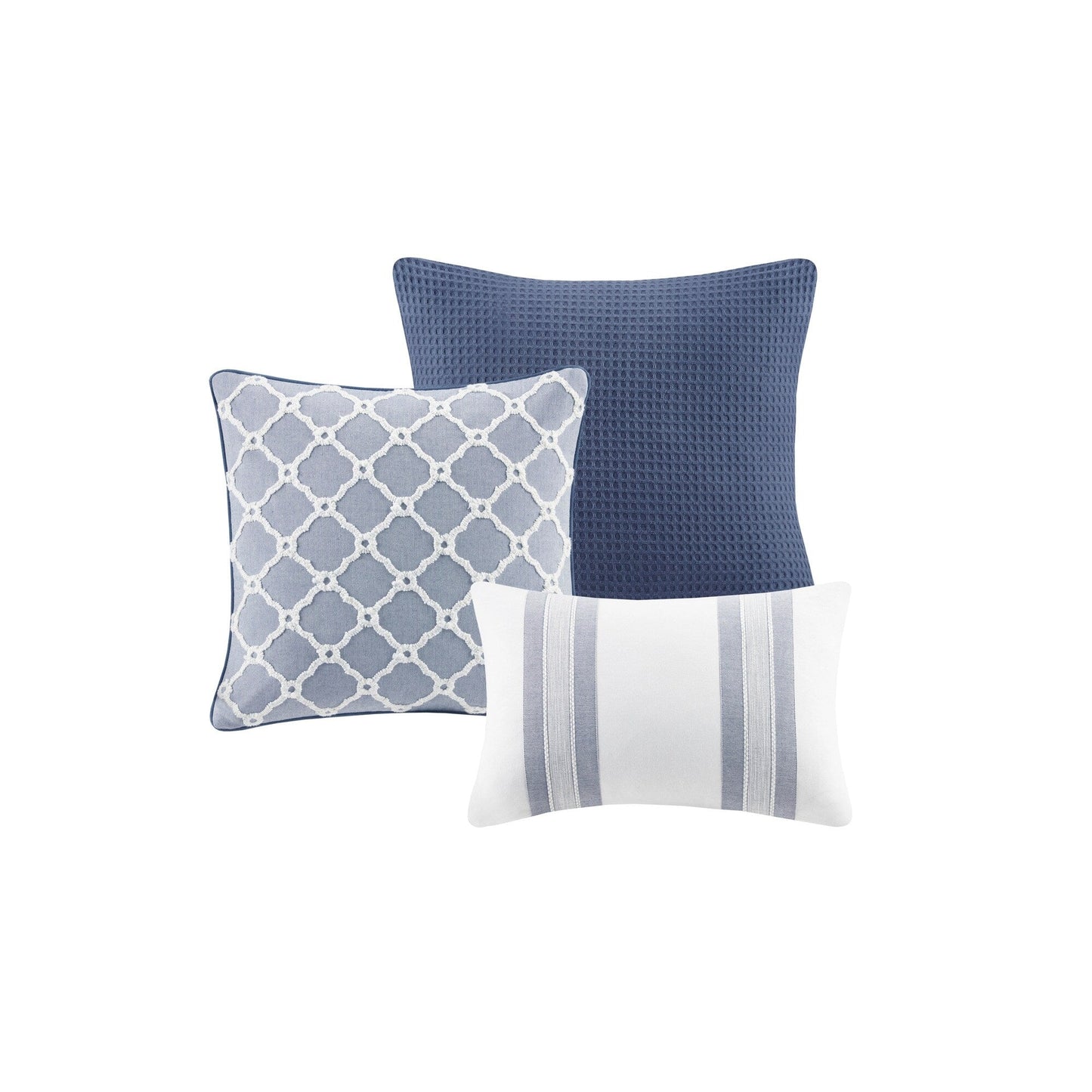 Noble Blue Cotton Oversized Comforter Set by Madison Park Signature