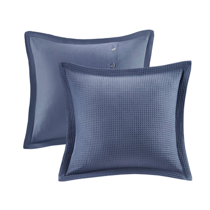 Noble Blue Cotton Oversized Comforter Set by Madison Park Signature