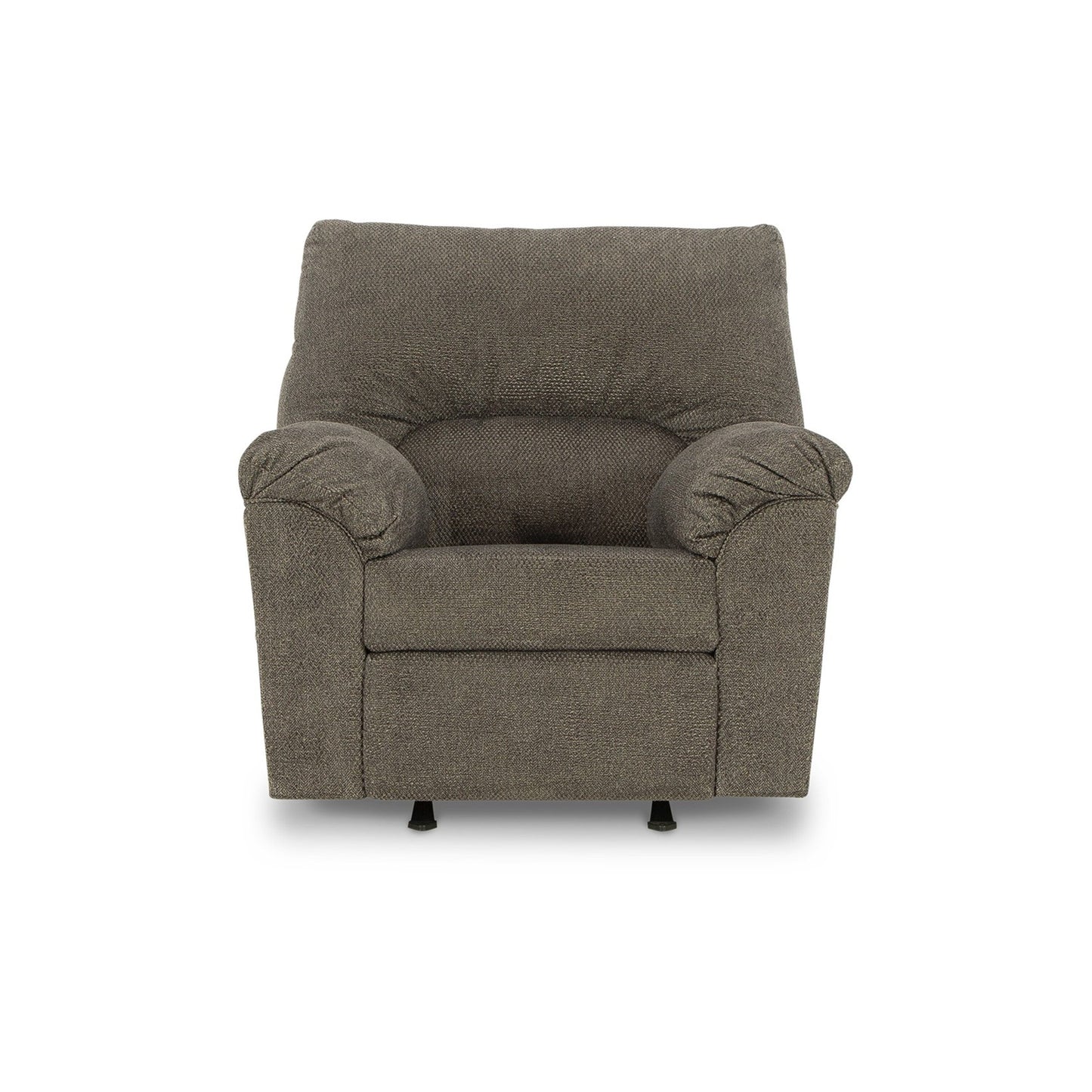Noto Rocker Recliner Chair, 41 Inch Midcentury Gray Pillow Top Arms