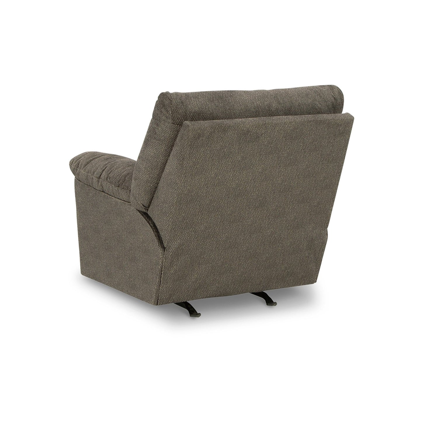 Noto Rocker Recliner Chair, 41 Inch Midcentury Gray Pillow Top Arms