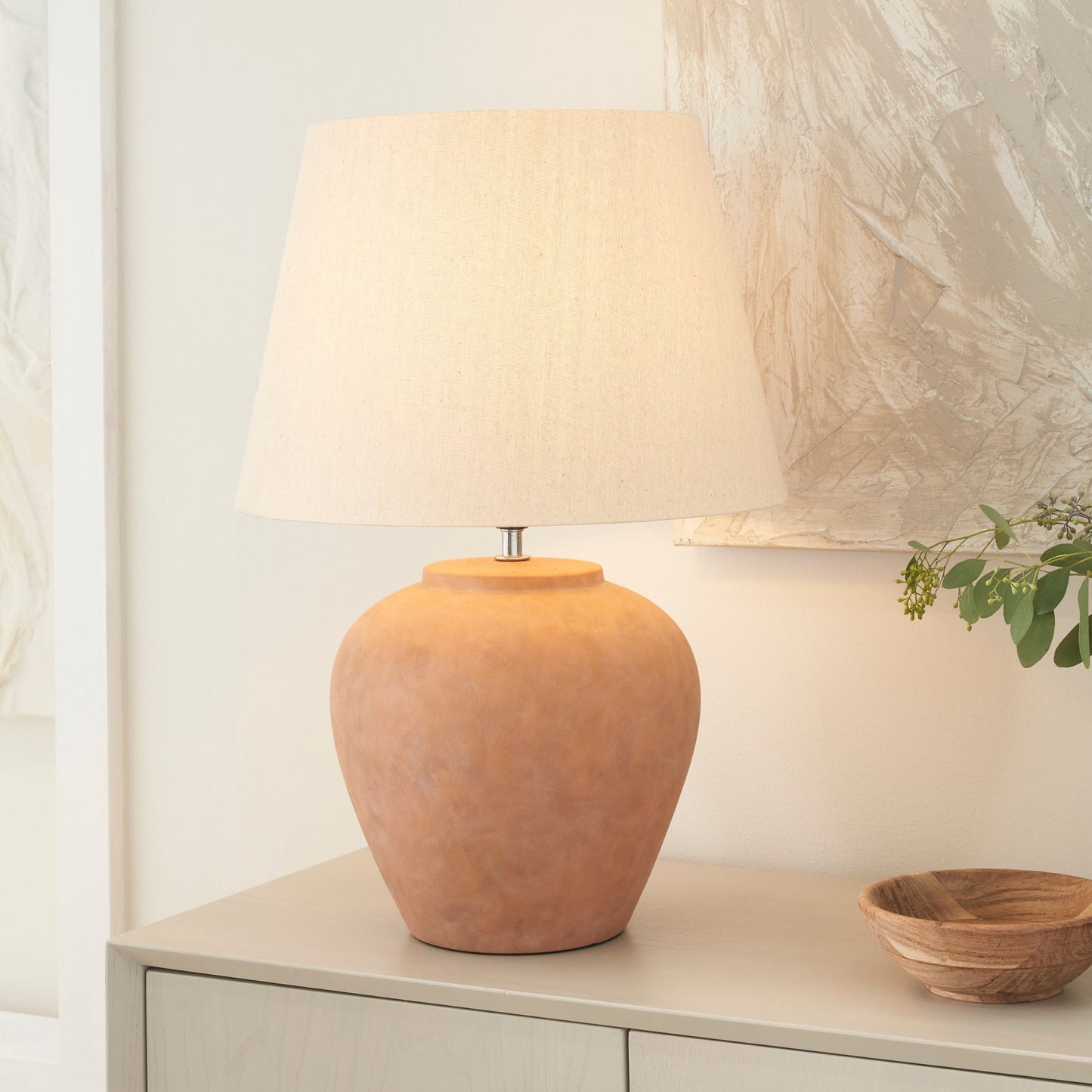 Nourison 20 Rustic Ceramic Pot Table Lamp