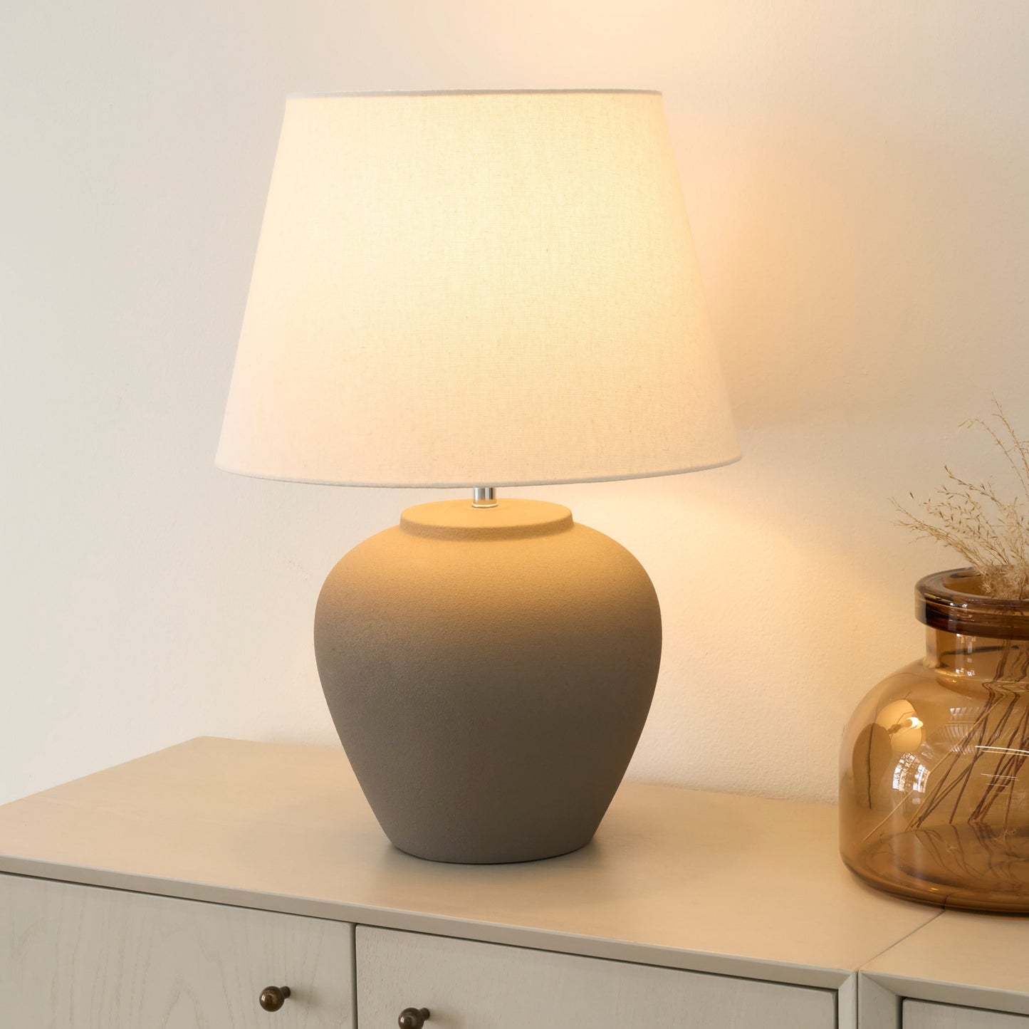 Nourison 20 Rustic Ceramic Pot Table Lamp