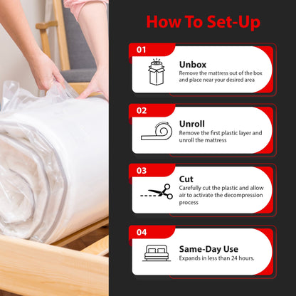 O-Sleep 10 Gel Memory Foam Mattress in a Box with CertiPUR-US and OEKO-TEX