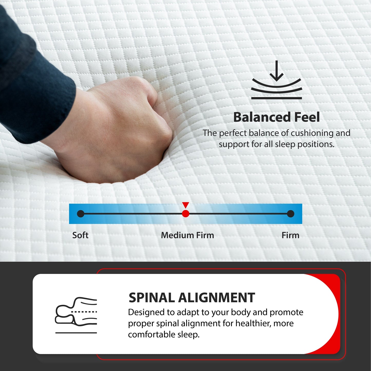 O-Sleep 10 Gel Memory Foam Mattress in a Box with CertiPUR-US and OEKO-TEX