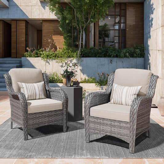 OVIOS 2-piece Patio Wicker Chairs Set