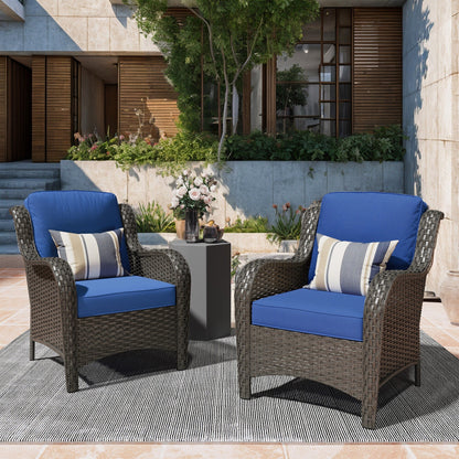 OVIOS 2-piece Patio Wicker Chairs Set