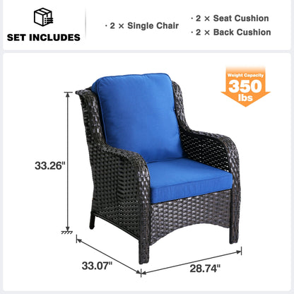 OVIOS 2-piece Patio Wicker Chairs Set