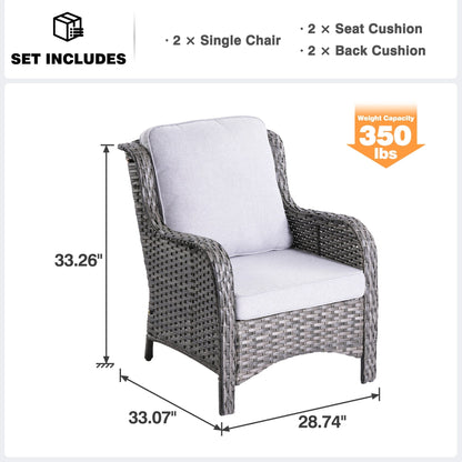 OVIOS 2-piece Patio Wicker Chairs Set