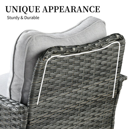 OVIOS 3-piece Pet-Friendly Patio Furniture Swivel Chairs Wicker Set