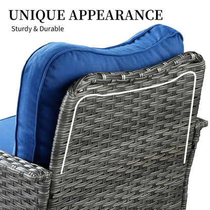 OVIOS 3-piece Pet-Friendly Patio Furniture Swivel Chairs Wicker Set
