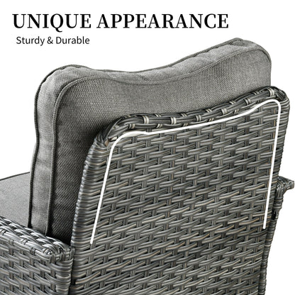 OVIOS 3-piece Pet-Friendly Patio Furniture Swivel Chairs Wicker Set