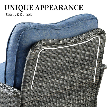 OVIOS 3-piece Pet-Friendly Patio Furniture Swivel Chairs Wicker Set