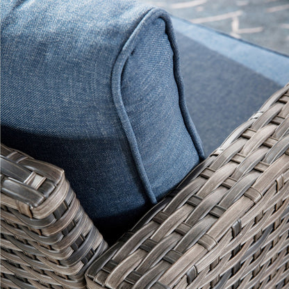 OVIOS 6-piece Patio Wicker Furniture Loveseat Conversation Set