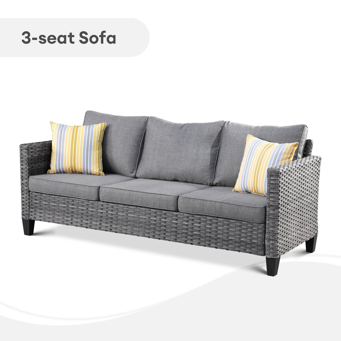 OVIOS 6-piece Patio Wicker Furniture Loveseat Conversation Set