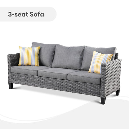 OVIOS 6-piece Patio Wicker Furniture Loveseat Conversation Set