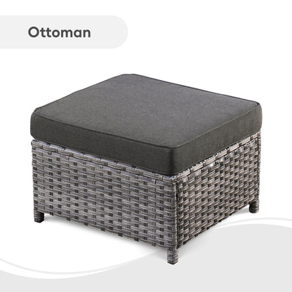 OVIOS 6-piece Patio Wicker Furniture Loveseat Conversation Set