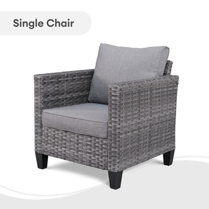 OVIOS 6-piece Patio Wicker Furniture Loveseat Conversation Set