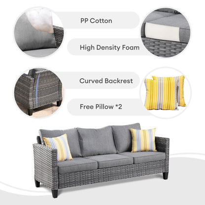 OVIOS 6-piece Patio Wicker Furniture Loveseat Conversation Set