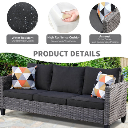 OVIOS 7-piece Patio Outdoor Wicker Conversation Set
