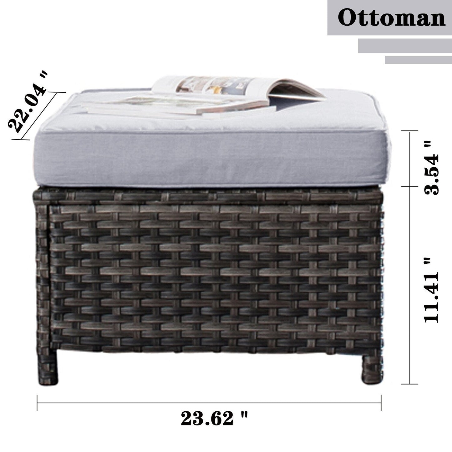 OVIOS 7-piece Patio Outdoor Wicker Conversation Set