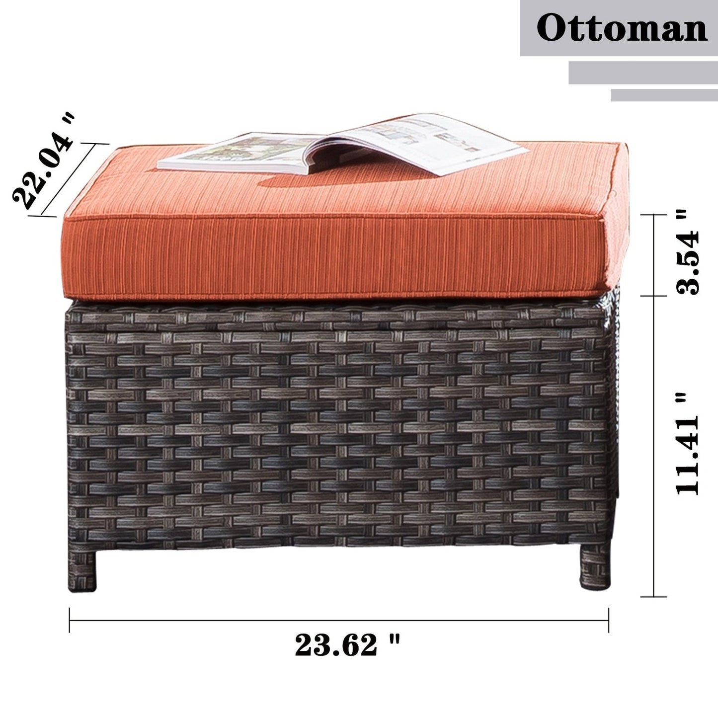 OVIOS 7-piece Patio Outdoor Wicker Conversation Set