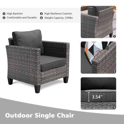 OVIOS 8-piece Patio Wicker Outdoor High-back Sectional Furniture Set