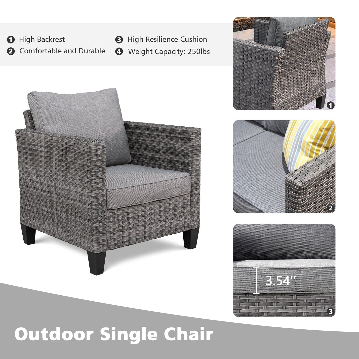 OVIOS 8-piece Patio Wicker Outdoor High-back Sectional Furniture Set