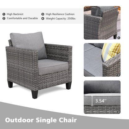 OVIOS 8-piece Patio Wicker Outdoor High-back Sectional Furniture Set
