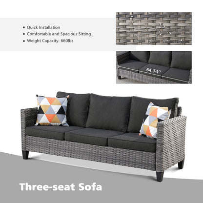 OVIOS 8-piece Patio Wicker Outdoor High-back Sectional Furniture Set