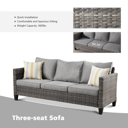 OVIOS 8-piece Patio Wicker Outdoor High-back Sectional Furniture Set