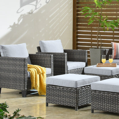 OVIOS 8-piece Patio Wicker Outdoor High-back Sectional Furniture Set