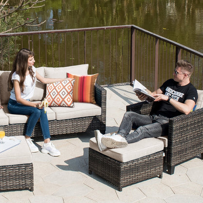 OVIOS 8-piece Patio Wicker Outdoor High-back Sectional Furniture Set
